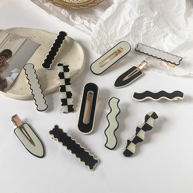 Kẹp Tóc Acrylic Không Để Lại Dấu Vết Phong Cách Hàn Quốc Cá Tính Dành Cho Học Sinh