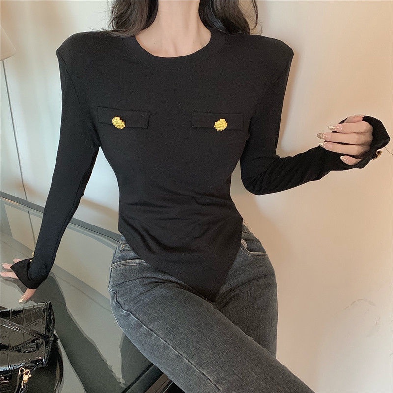 Áo Thun COZOK Tay Dài Cổ Tròn Form Ôm Thiết Kế Độc Đáo Thời Trang