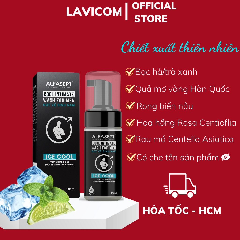 Bọt vệ sinh nam ALFASEPT Intimate Wash For Men 100ml