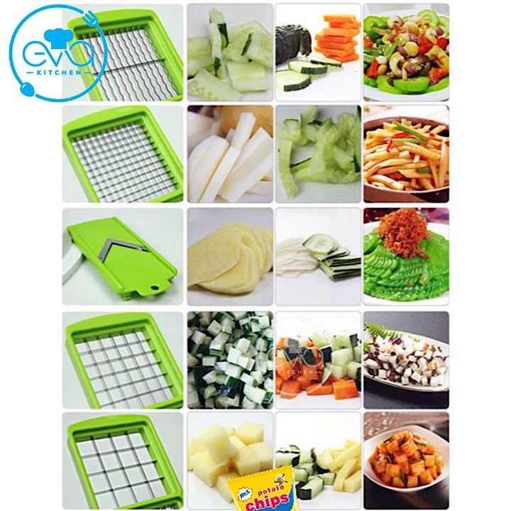 Bộ Dụng Cụ Cắt Rau Củ 10 Món Nicer Dicer Plus Đa Năng