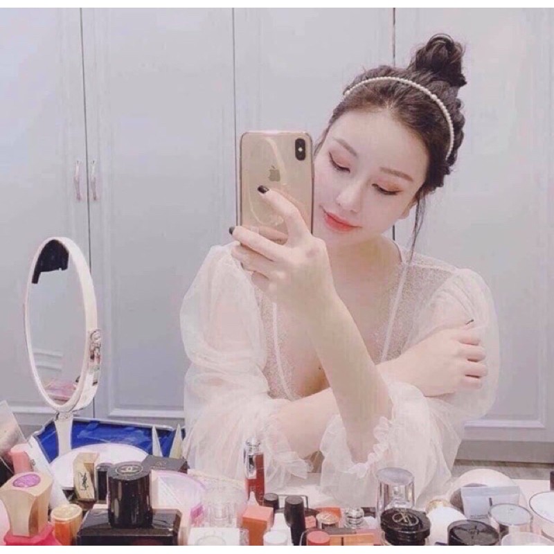 Bờm tóc siêu sang đính đá siêu sang ngọc trai nhân tạo cho nữ - chất liệu cao cấp, thời trang Hàn Quốc