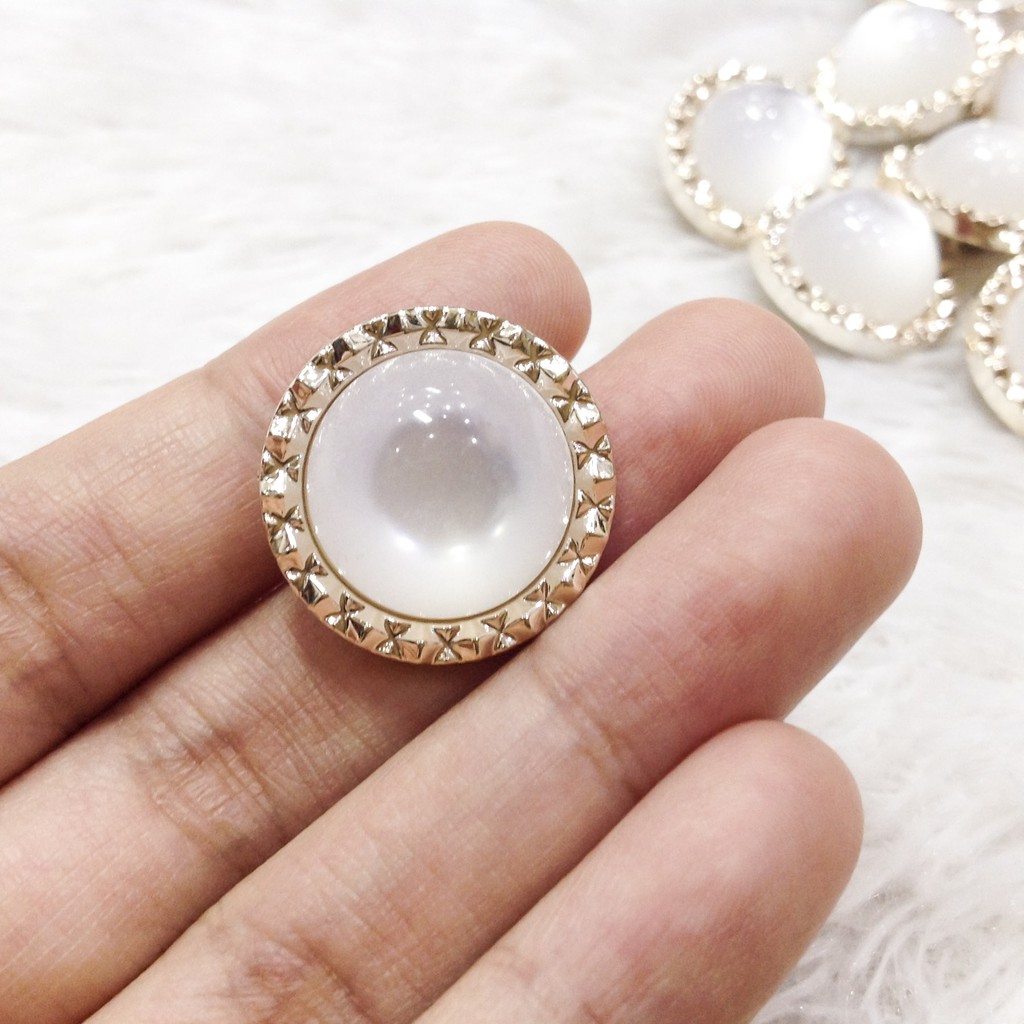 Nút áo hạt trai thạch xà cừ size 2.2cm đính vest dạ cúc khoác com lê phong cách sang trọng