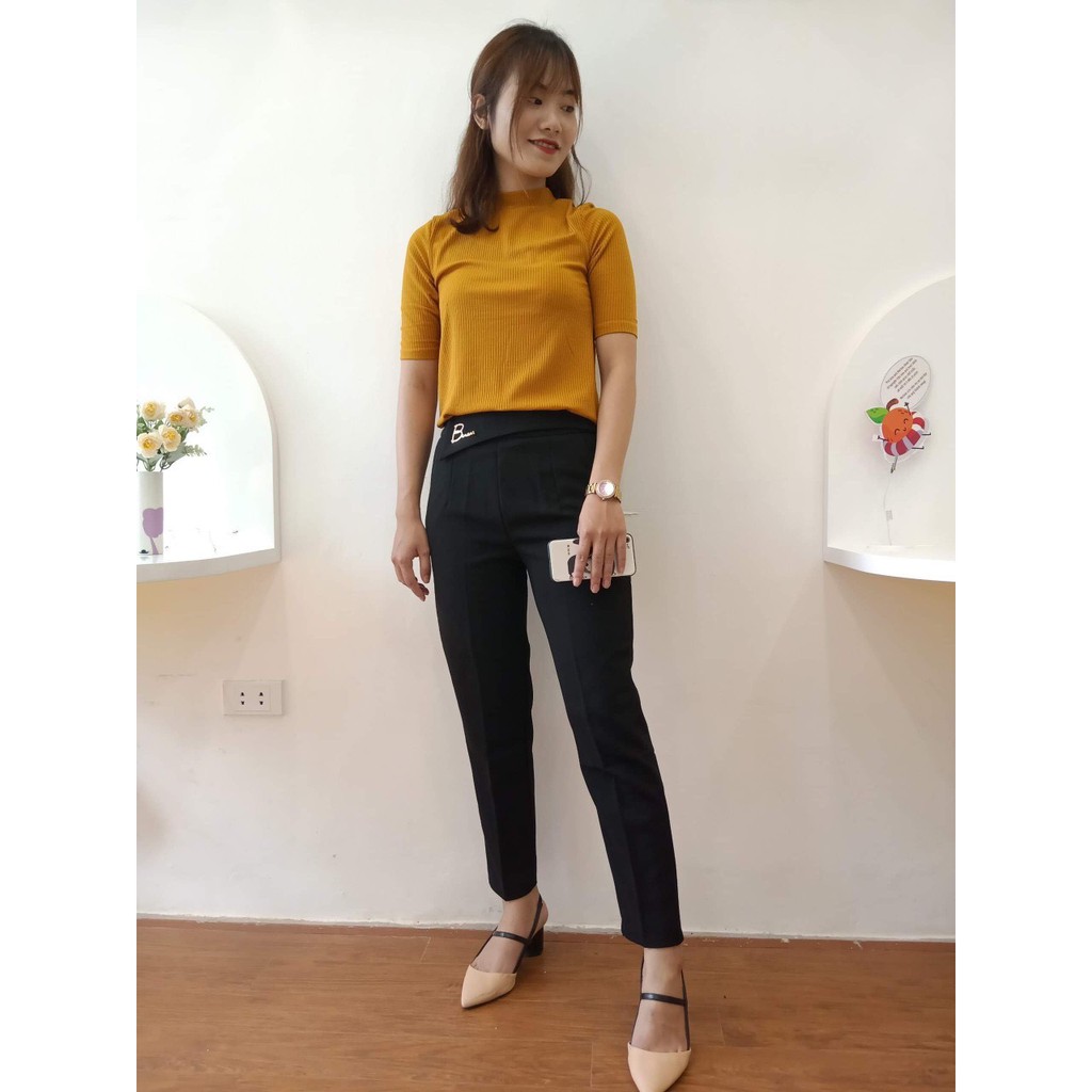 Quần tây nữ công sở khoá sườn kèm khuyên BANANA | BigBuy360 - bigbuy360.vn
