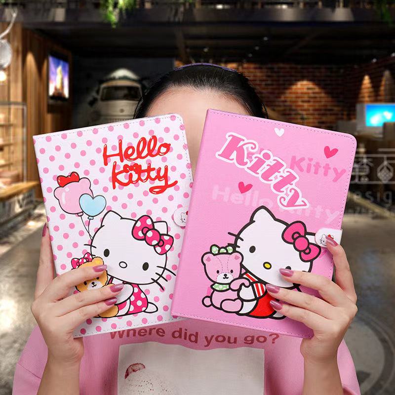 Bao da máy tính bảng hình hello kitty thích hợp cho ipad mini 1/2/3 ipad air 1/2/3 2/3/4 ipad air1/2/3 9.7inch 10.2inch