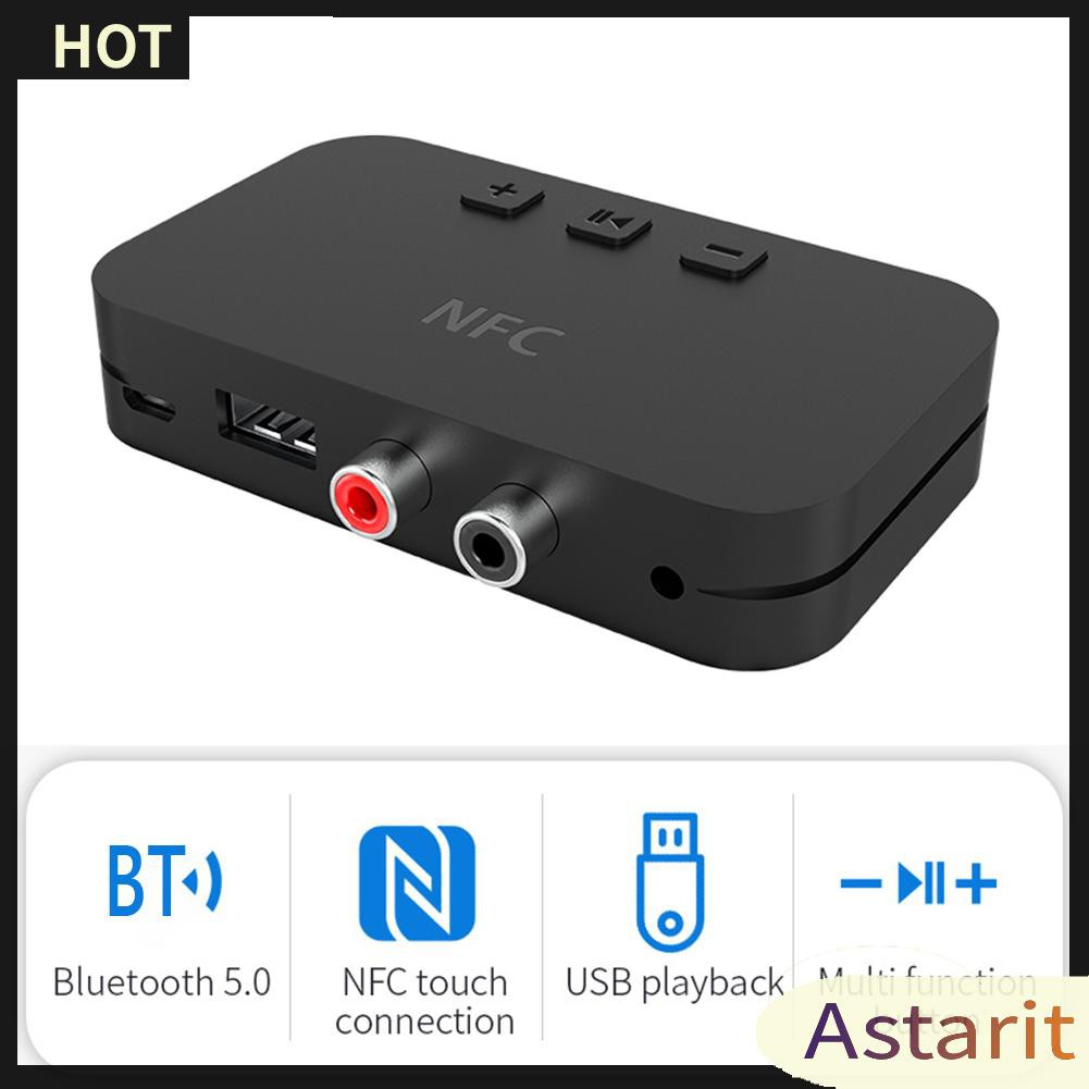 Đầu nhận bluetooth 5.0 NFC cổng 3.5mm AUX sang 2 RCA USB chuyển đổi âm thanh không dây
