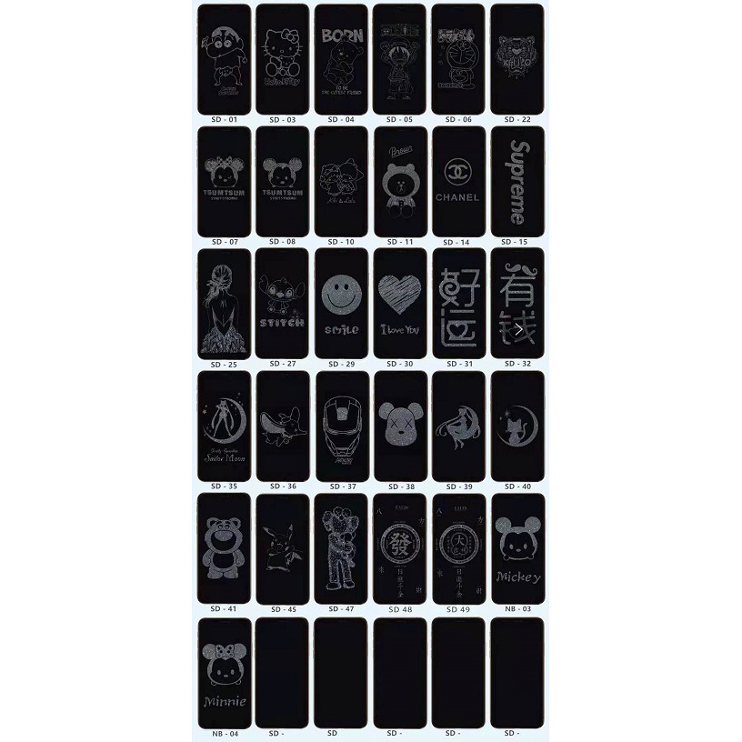 Kính cường lực chống rơi vỡ in họa tiết dễ thương thích hợp cho Iphone 12 6/7/8/X/Xs/Xr/Xsmax/11/11pro/11promax/Se2