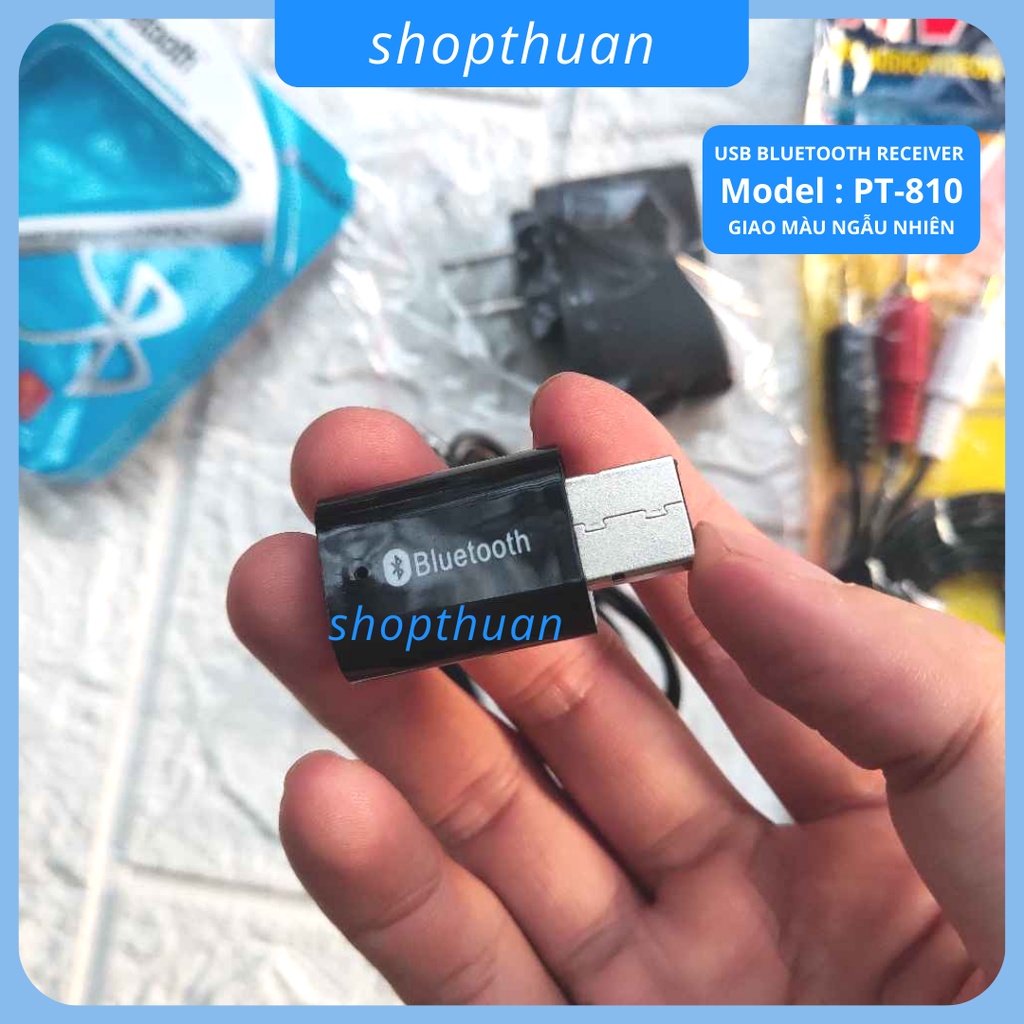 [Mã ELHACE giảm 4% đơn 300K] USB Bluetooth PT810 + Dây AV + Củ Sạc - Biến Loa Thường Thành Loa Bluetooth