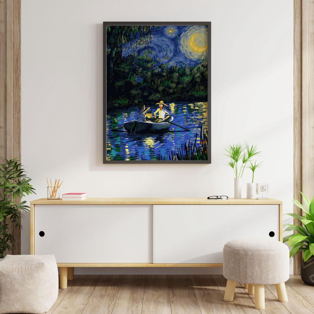 ✅Tranh số hóa VanGogh Sông trăng đã căng khung 40x50cm