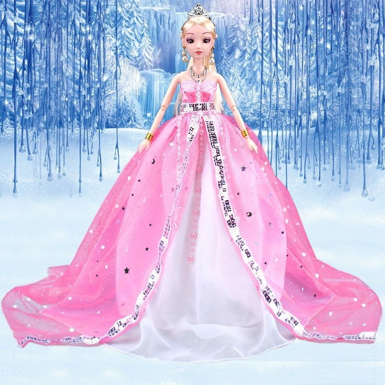 Búp Bê 12 Khớp Nữ Hoàng Băng Giá Elsa Kèm Phụ Kiện 08 Món + 3 Váy Ngắn ( ,Xanh, Hồng)