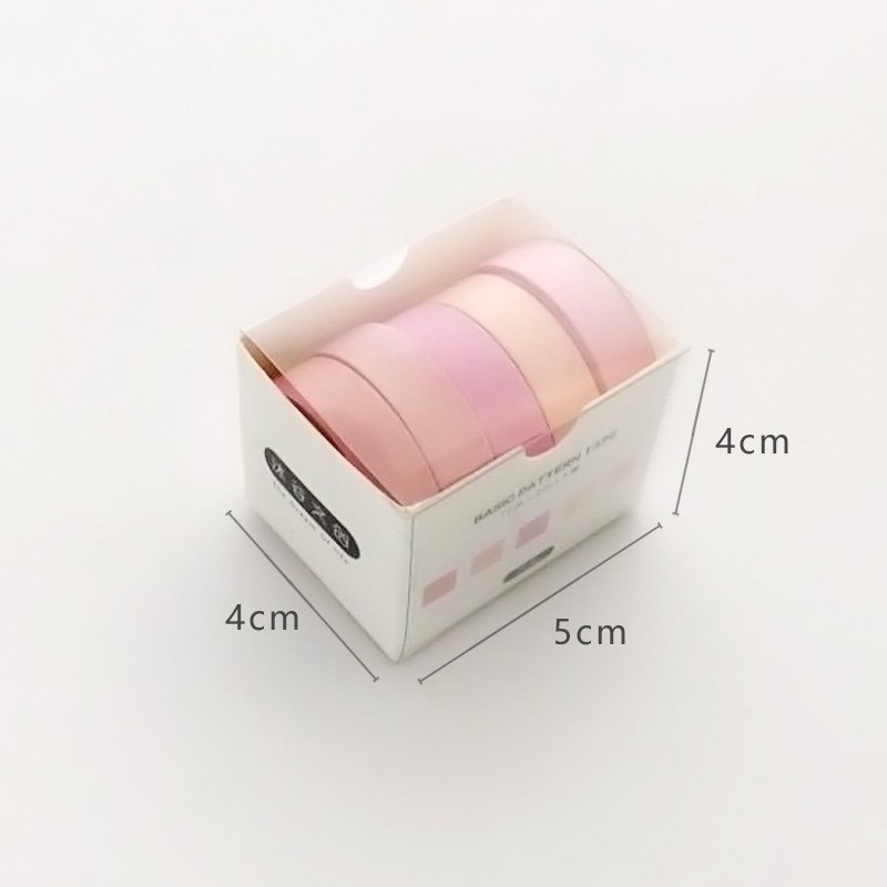 Bộ 5 Cuộn Băng Dính Washi tape màu moradi/retro họa tiết dễ thương dùng trang trí nhật kí / sổ lưu niệm đáng yêu giá rẻ