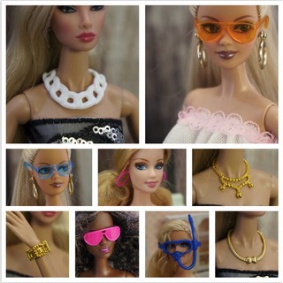 Tổng hợp phụ kiện thời trang cho búp bê Barbie, Xinyi, Licca ( kính mắt, vòng cổ, vòng tay, khuyên tai, cài tóc,...)