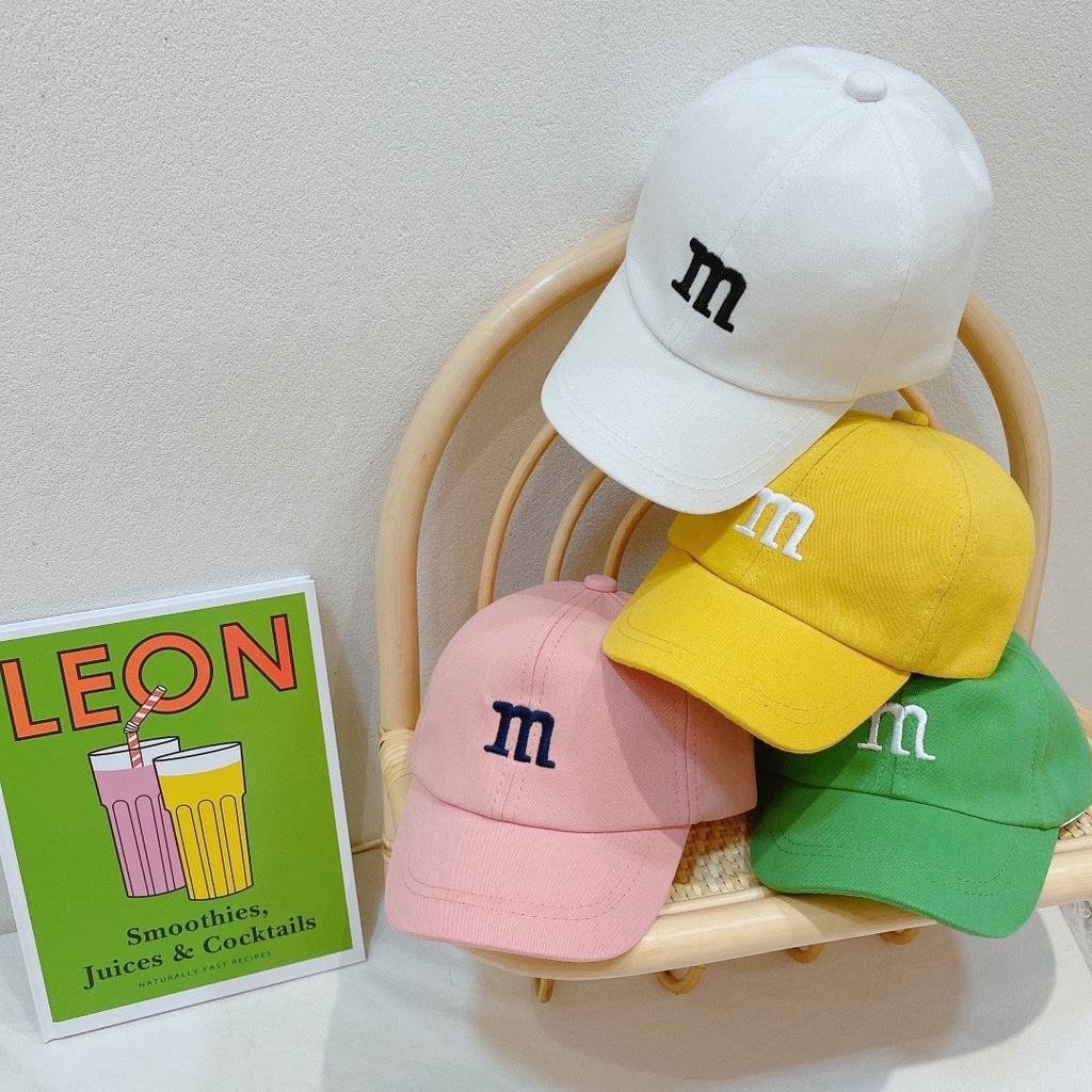 Mũ Lưỡi Trai Thêu Chữ m Dễ Thương Cho Bé