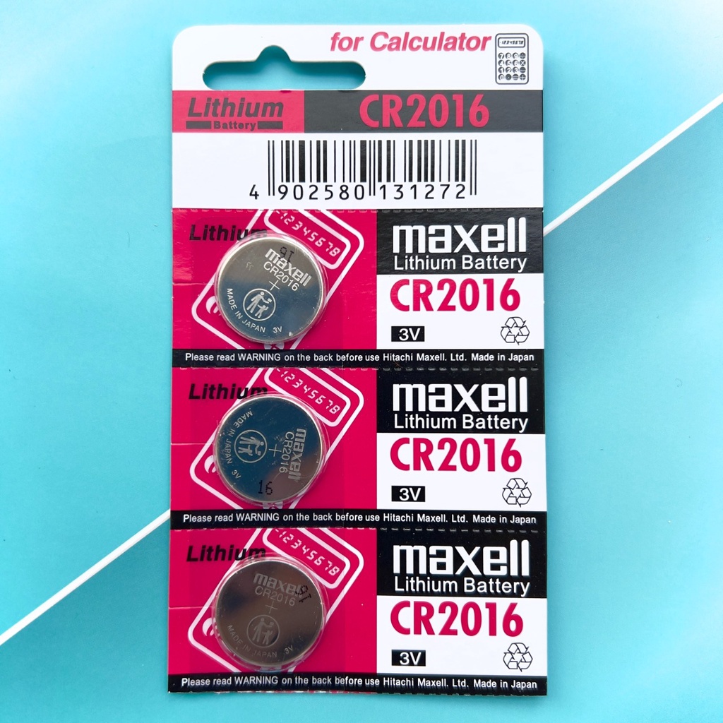 Vỉ 5 Viên Pin CR2016 Maxell Nhật Bản Lithium 3V Hàng Chuẩn Hãng