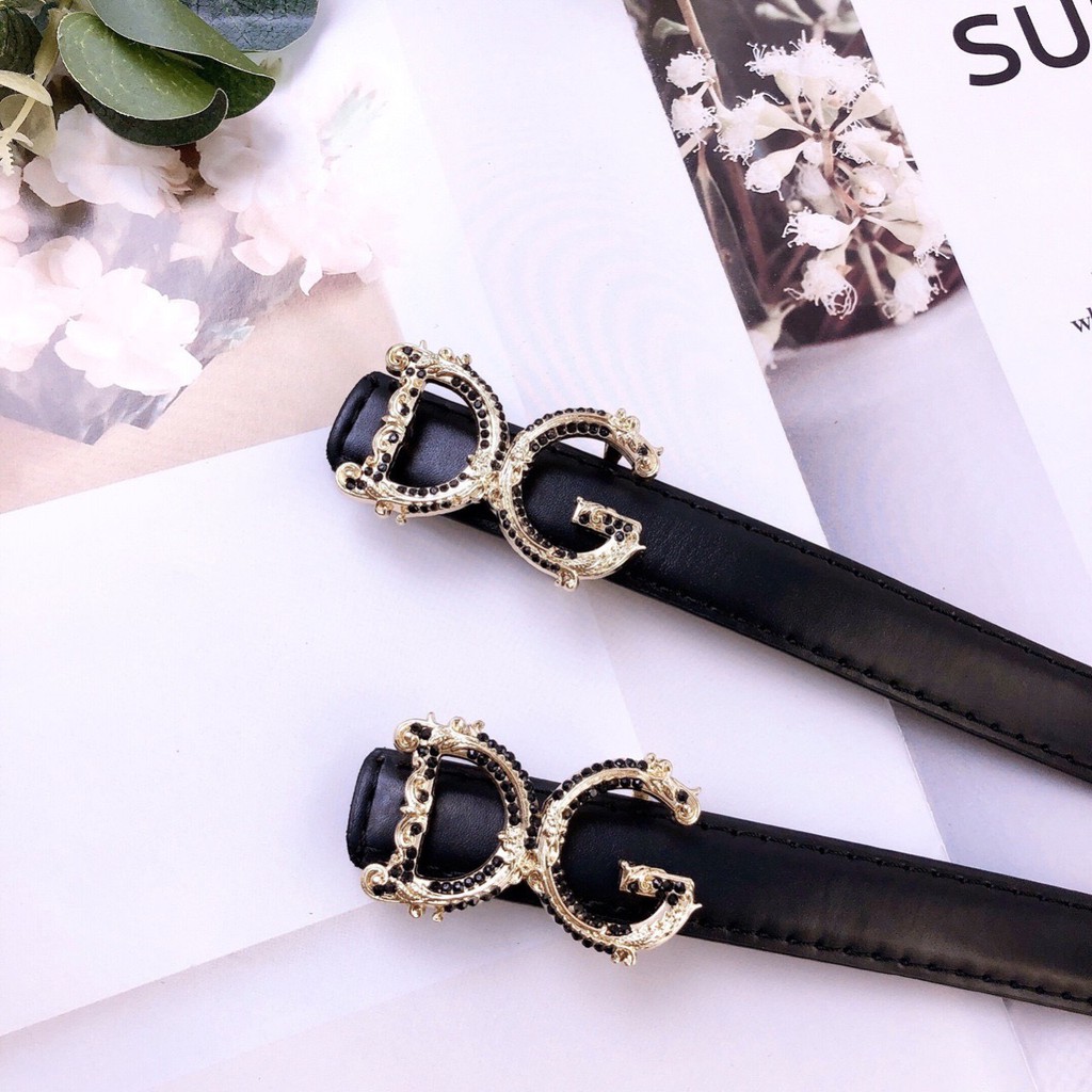 dây nịt thắt lưng bản 2cm chữ sang chảnh dg họa tiết cực hot hit ảnh thật