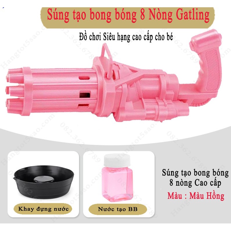 Súng bắn bong bóng cho bé, súng phun bong bóng 8 nòng màu sắc - Monnie Kids