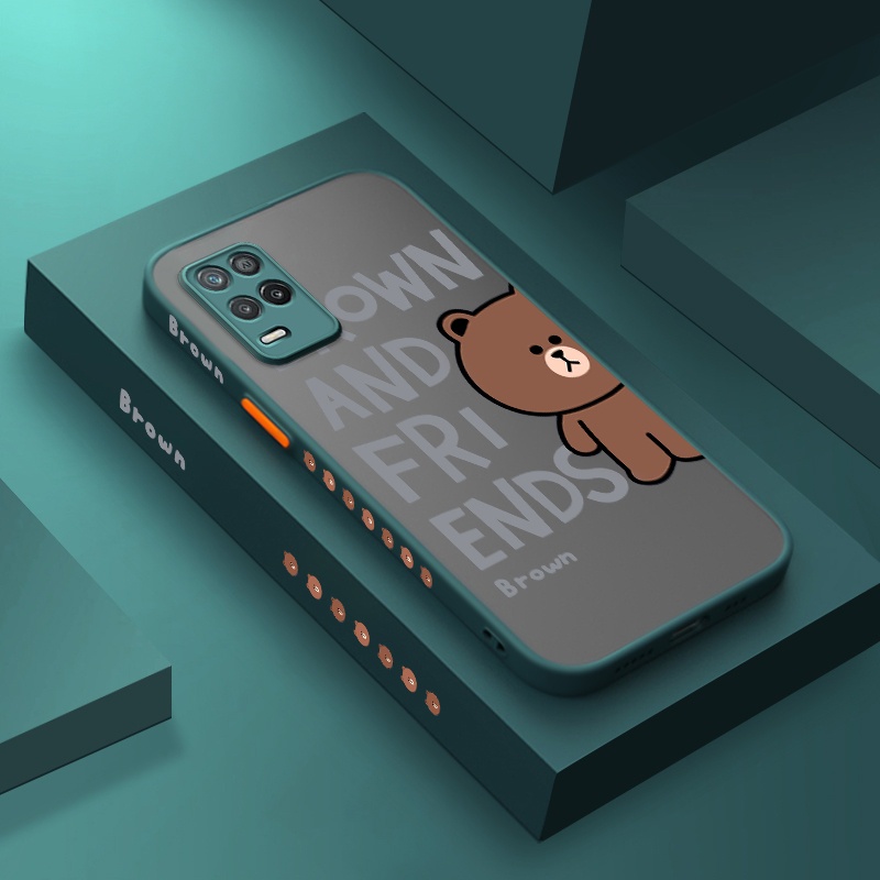 Ốp Điện Thoại Cứng Trong Suốt Mặt Nhám In Hình Gấu Cho Realme 8 5G 8i 8s 5G Q3i V13 Q3