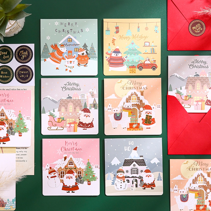 Set 6 thiệp giáng sinh dễ thương