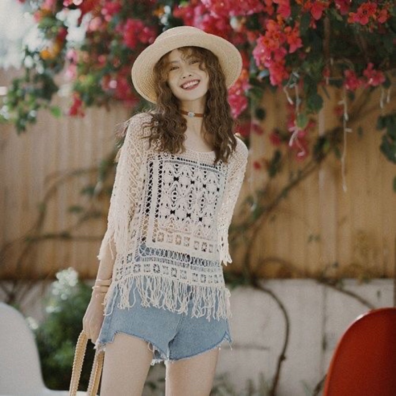 Áo Boho nữ tua rua hàng Quảng Châu order