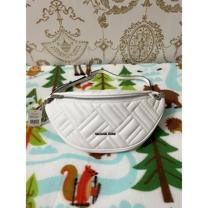 💚💚💚 Túi bao tử MK Peyton beltbag optic white⭐️Vừa các loại phone  ⭐️Da mềm mại  ⭐️Đeo đươc 3 kiểu cự