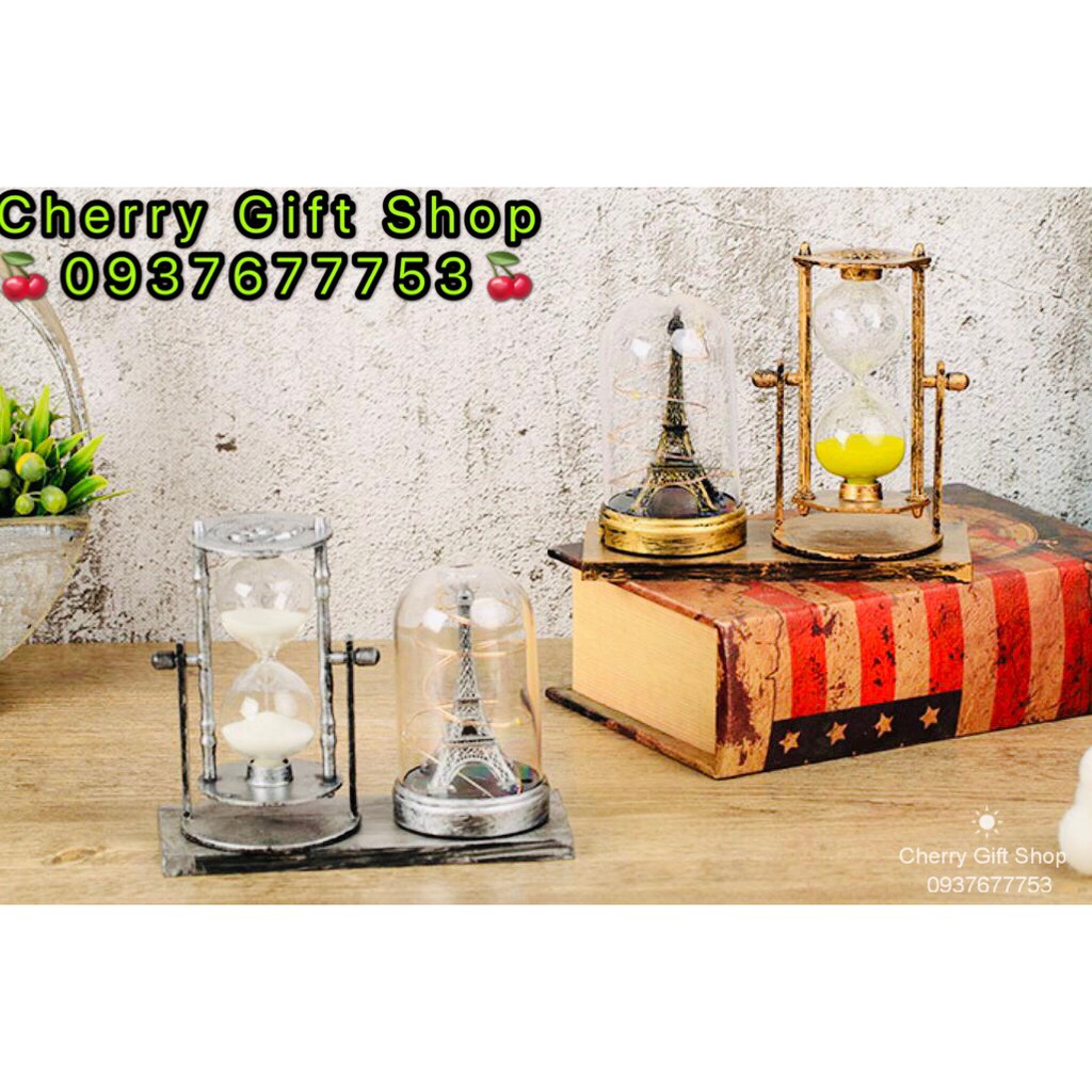 Quà Lưu Niệm - Đồng Hồ Cát Tháp Eiffel - Cherry Gift Shop