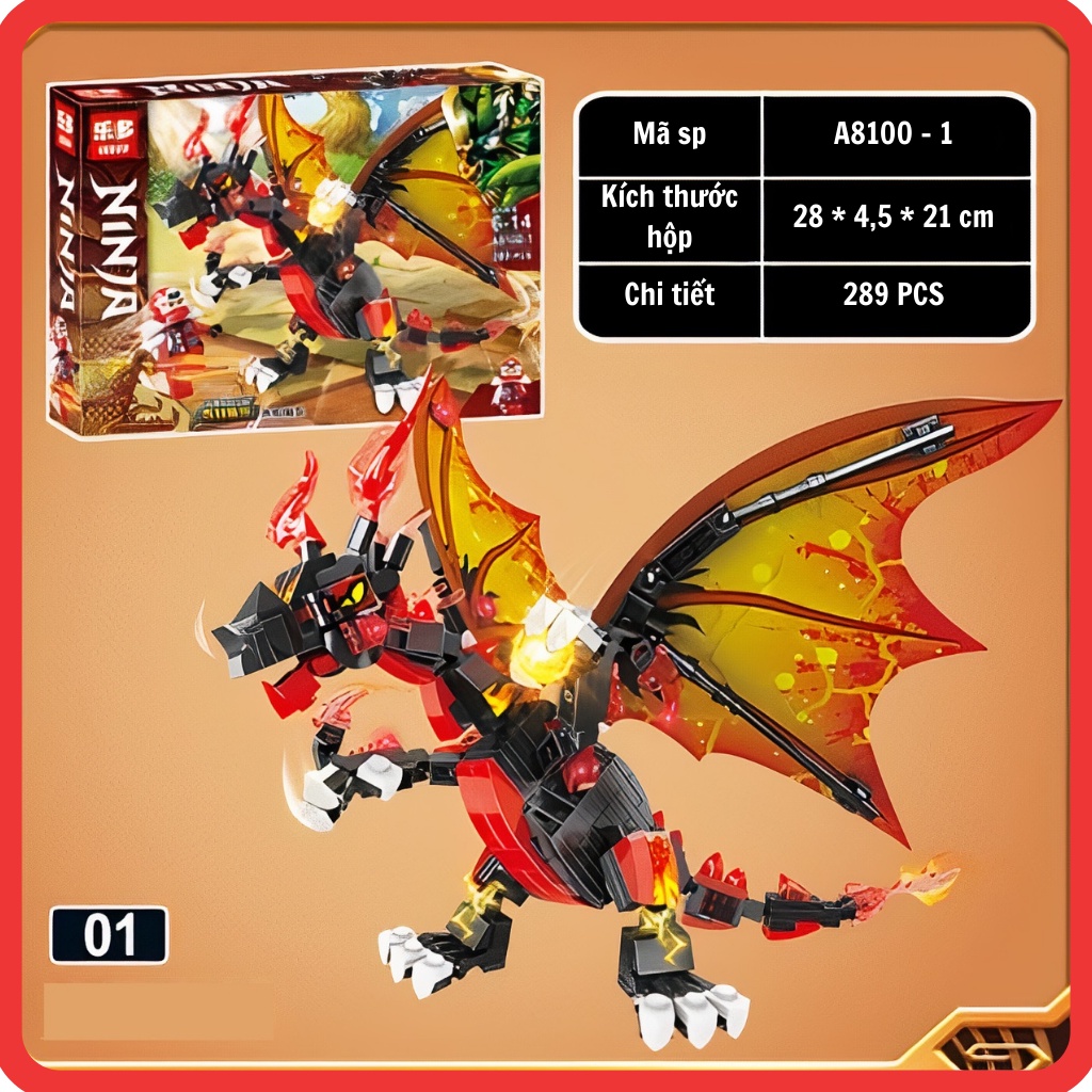 Lego Ninjago mô hình đồ chơi lắp ráp rồng thông minh Ninja Devil Dragon A8100 - shop Lego World