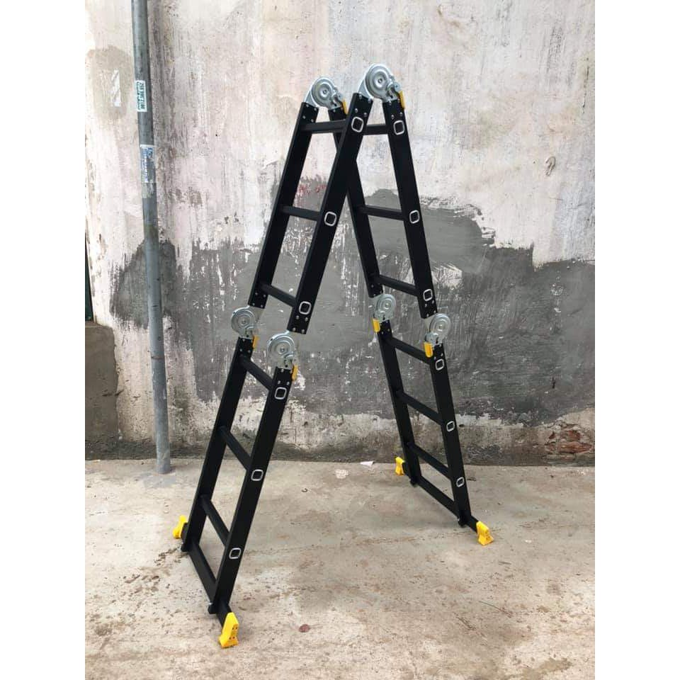 Thang nhôm gấp khúc hàng cao cấp cao 3m7