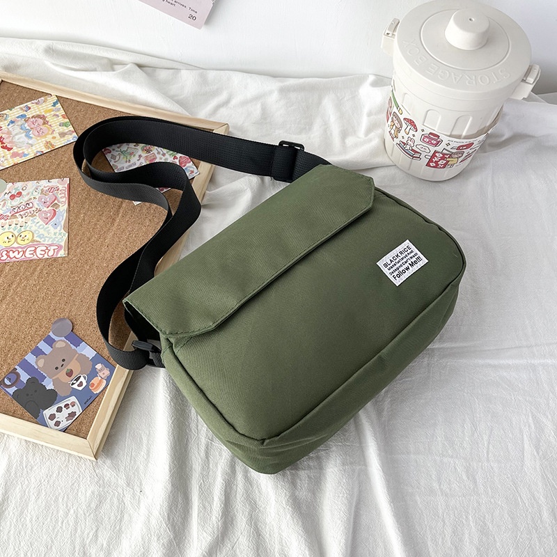 túi xách hàng ngày cặp đôi màu đồng nhất TTF180 Túi Đeo Chéo Canvas Thời Trang Hàn Quốc Học Sinh Sinh Viên Đi Học , Đi Chơi