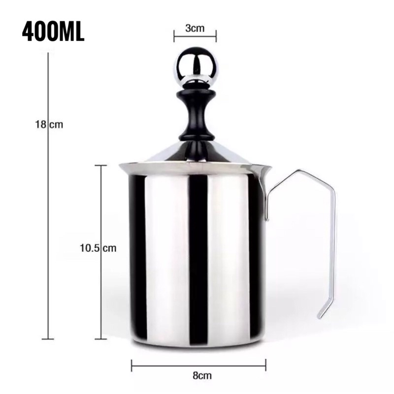 Ca đánh sữa làm latte, cappuccino, trà sữa 400ml và 800ml