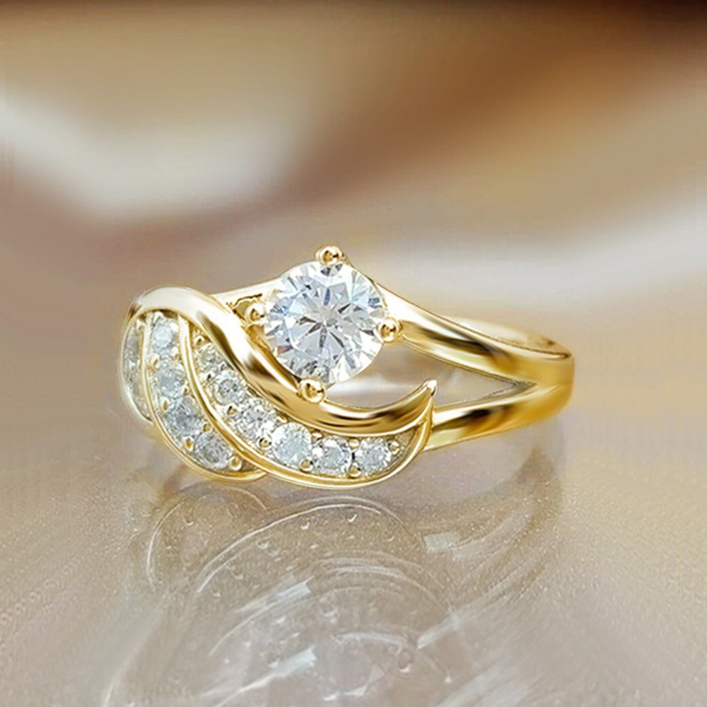 Nhẫn Hình Cánh Thiên Thần Đính Đá Zircon Thời Trang Cho Nữ