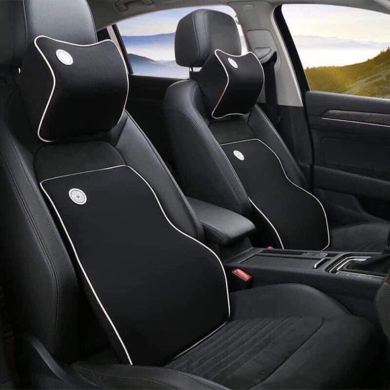 Đệm casu non, Gối Tựa Lưng - Gối Tựa Đầu Ô Tô 🚗CAO CẤP🚗 Chất Liệu Ruột Cao Su Non Bọc Nỉ