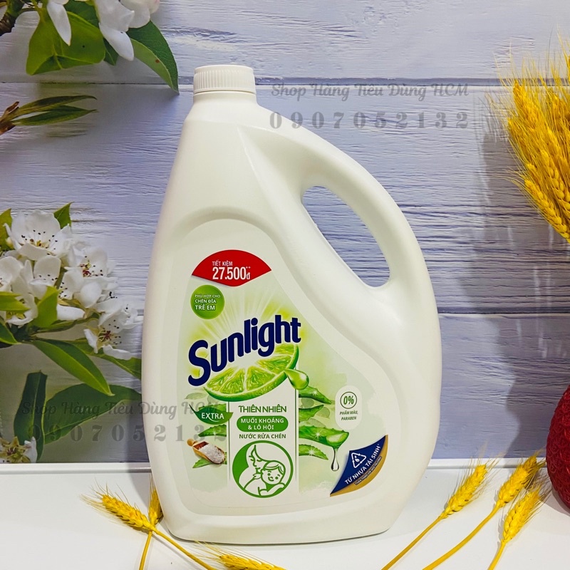 Nước rửa chén Sunlight Thiên Nhiên Chai 3.6kg (Bao bì mới thân thiện môi trường)