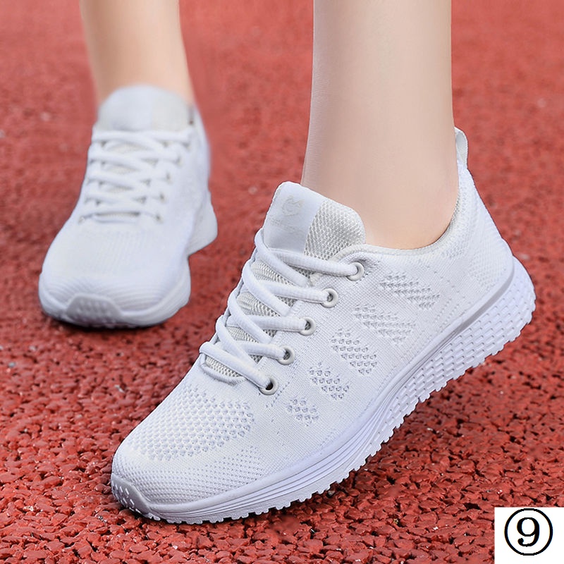 Giày Thể Thao Phối Lưới Thoáng Khí Màu Đen Siêu Nhẹ Chống Trượt Thời Trang Xuân Hè Cho Nữ