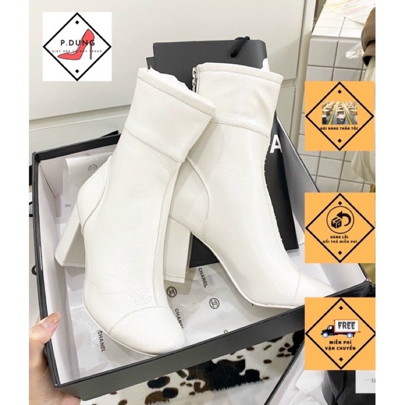 Bốt Cao Gót Chanel fullbox + bill + túi giấy Mẫu boot hot 2021