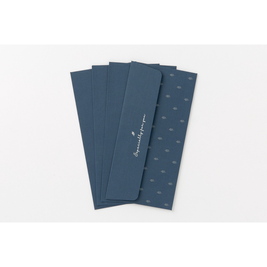 Set 4 Phong Bì ARTBOX Hàn Quốc Họa Tiết Lá Cây Màu Xanh Navy Nhã Nhặn