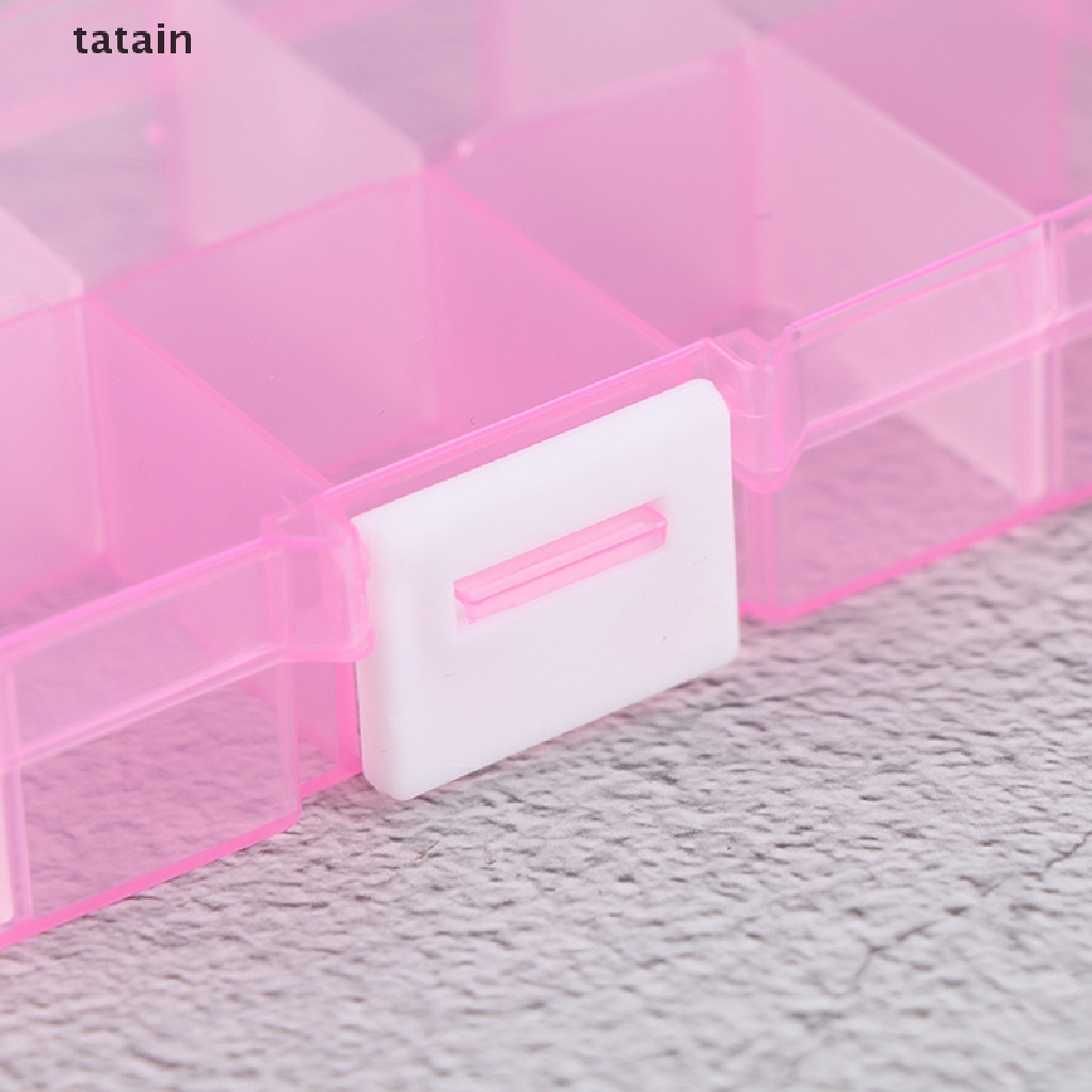 [TAT] Adjustable 10 Compartment Plastic Storage Box Jewelry Screw Organizer Container CVX