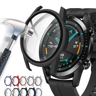 Kính + Vỏ cho Huawei Watch GT 2 46mm Phụ kiện Bảo hiểm Toàn màn hình Tấm cản bảo vệ cường lực Ốp lưng huawei gt2 46mm