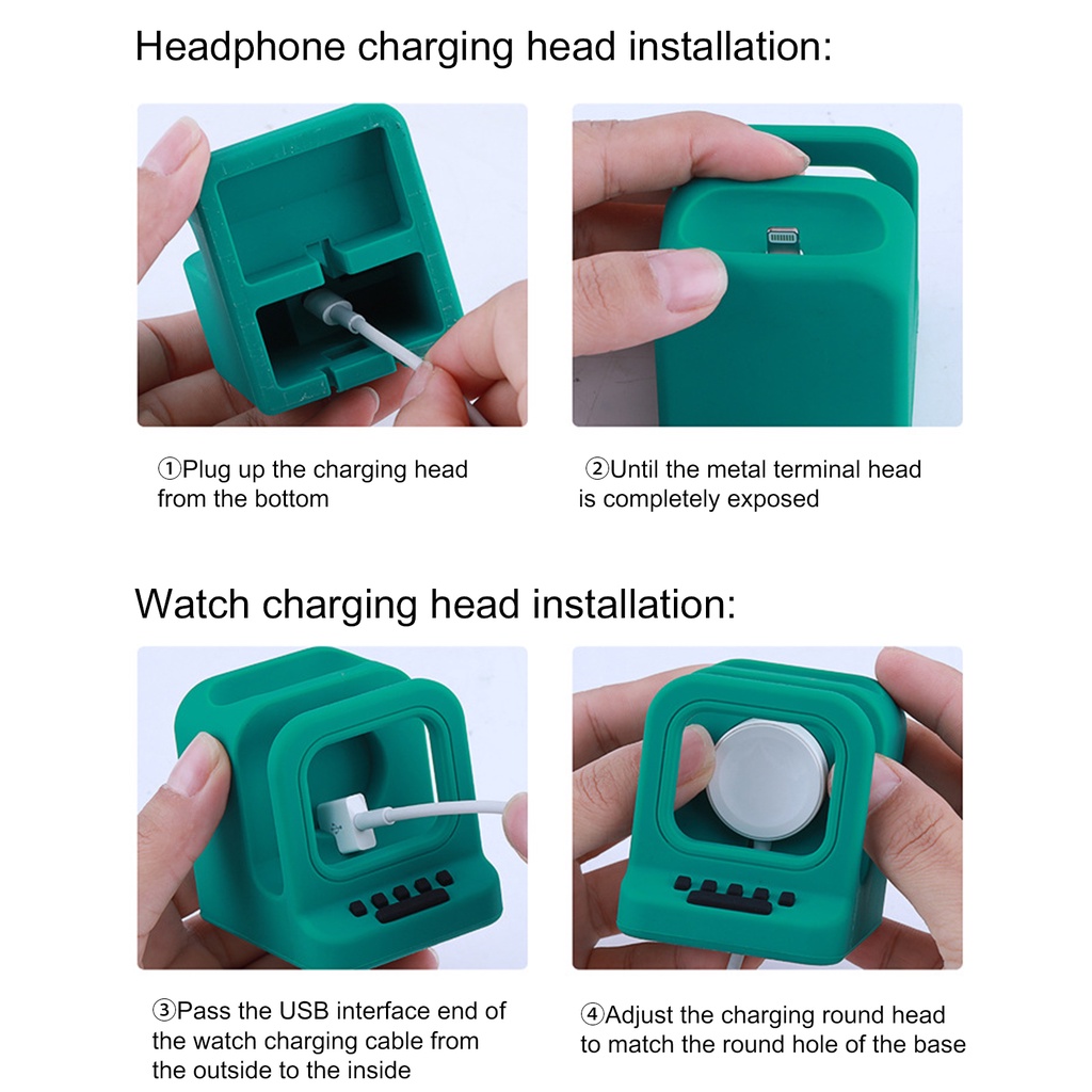 MS   2 in 1 Wristwatch Charging Cradle Watch Earphone Case Charging Stand Protable