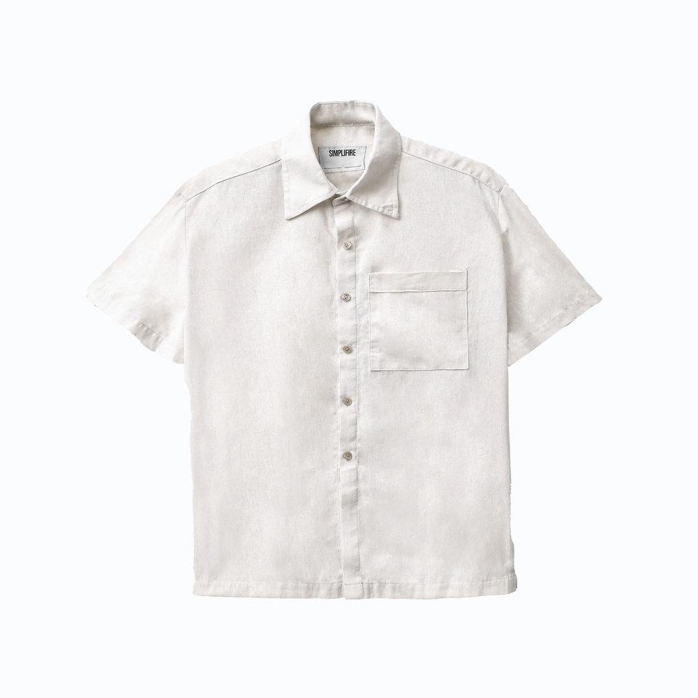 ÁO SƠ MI TAY NGẮN THIẾT KẾ FORM CROP BOXY NAM NỮ