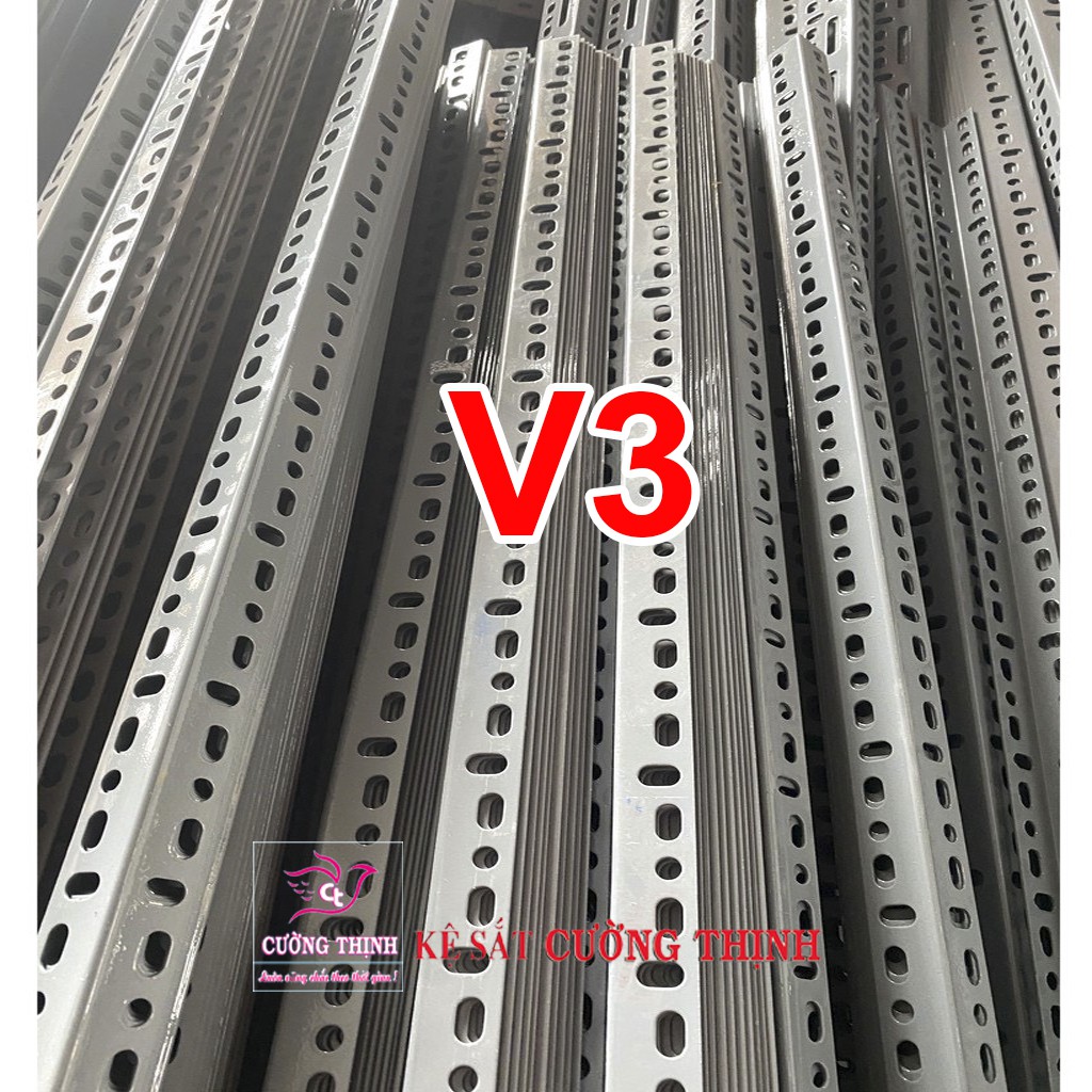 Sắt V lỗ (V3 dài 2m, dày 1,6mm) Thanh sắt V3x3, Thép V lỗ, Kệ sắt đa năng, Kệ sắt V lỗ, Sắt V làm kệ ...