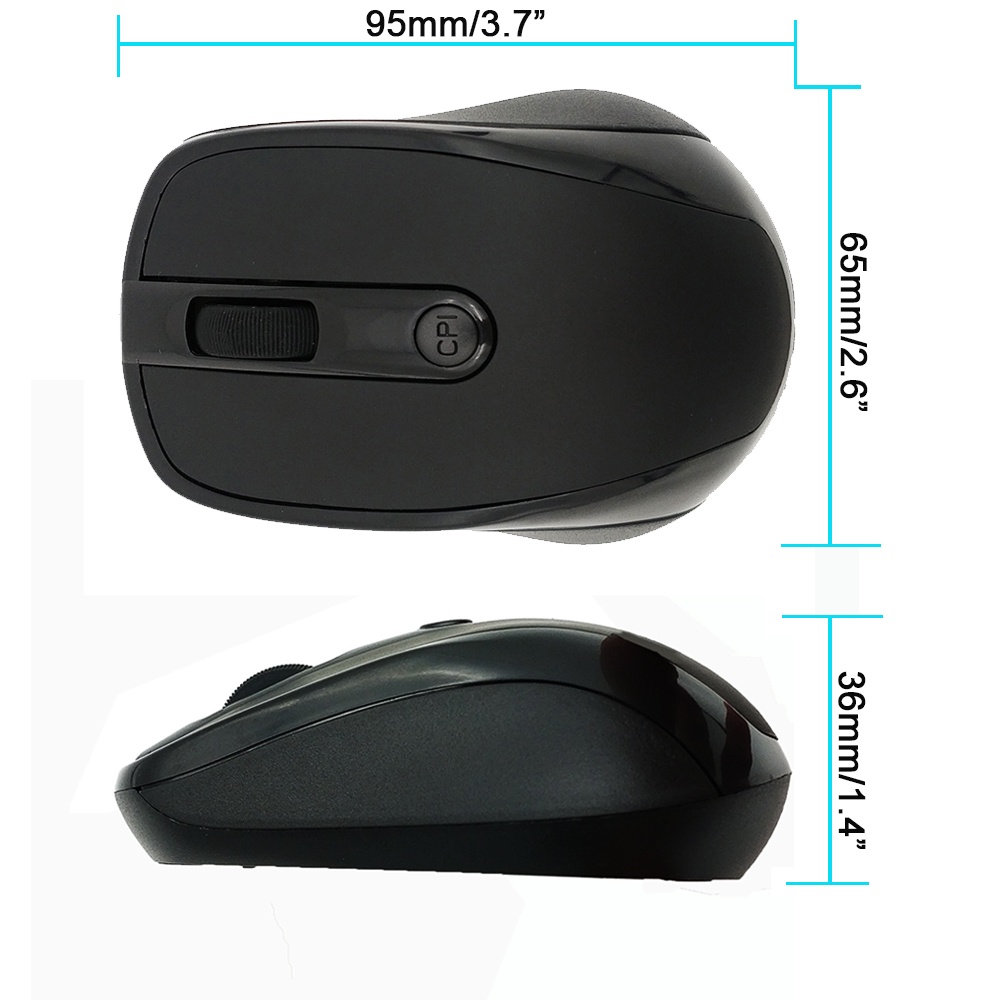 Chuột Quang Không Dây 2.4GHz Kèm Đầu Chuyển Đổi USB
