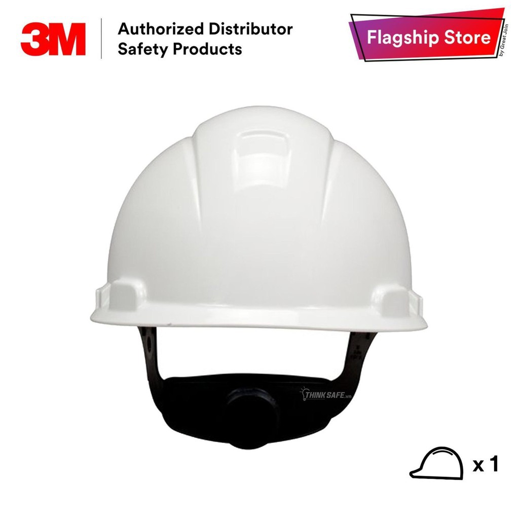 Mũ bảo hộ 3M H701R Nón bảo hộ nhựa HDPE siêu cứng, khóa vặn, dây nón co giãn, lồng nón 4 chấu - Bảo hộ Thinksafe