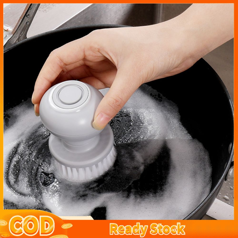 【COD/start】 Kitchen dishwashing brush, pot cleaning brush, automatic liquid discharge, water-jetting detergent press [kinostar]