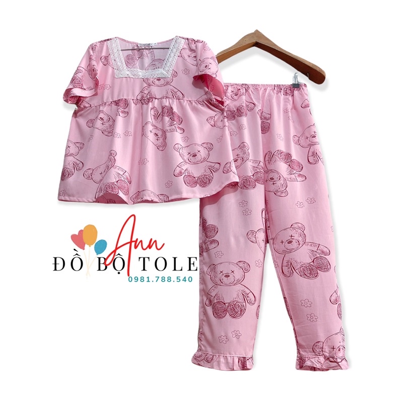 [ Ann - ĐỒ BỘ TOLE ] TAY NGẮN QUẦN DÀI CỔ VUÔNG ( 45-65kg) | BigBuy360 - bigbuy360.vn