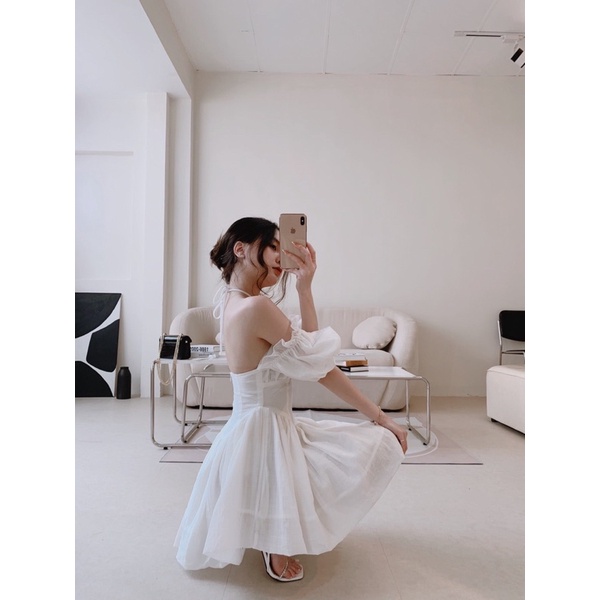 Váy trắng trễ vai bồng bềnh AGUJA LOLIA DRESS