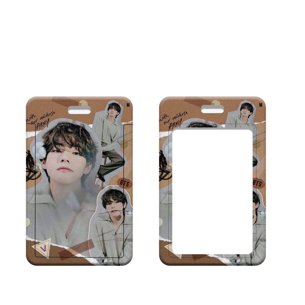 Bao Đựng Thẻ Kèm Dây Đeo In Hình BTS Dễ Thương