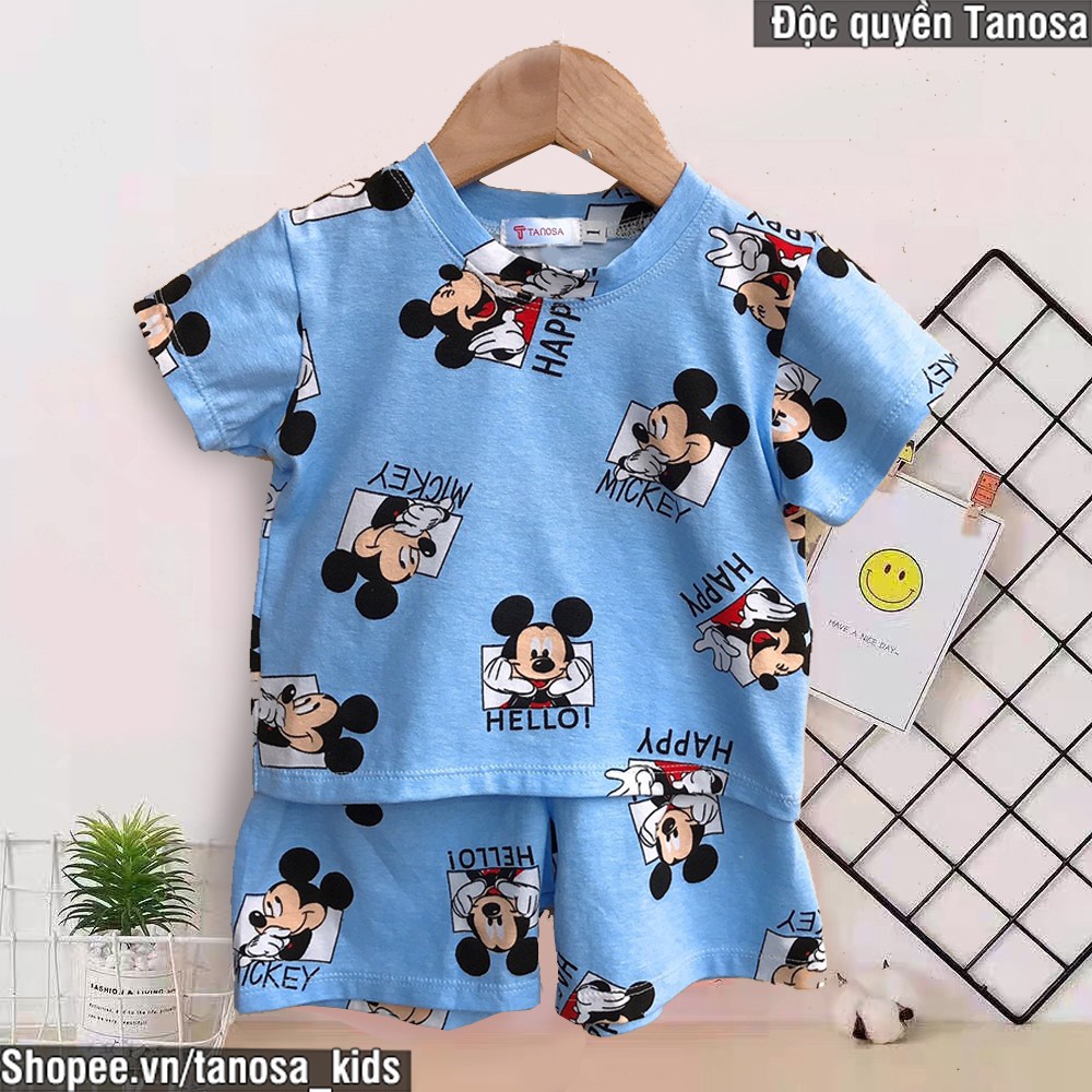 Bộ cộc tay hè cotton quần áo cho bé Tanosa Kids mùa hè chính hãng từ 9-20 kg