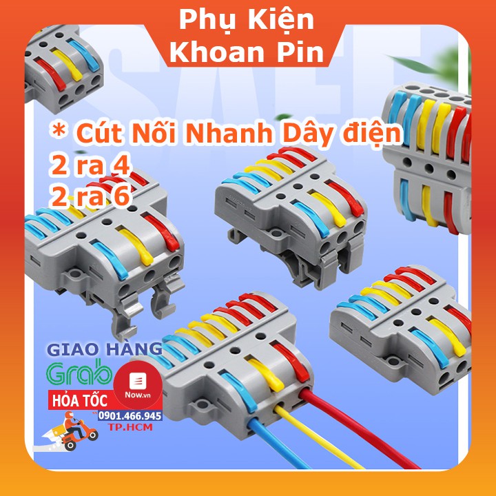 [Có sẵn] [Rẻ vô địch] Cút nối chia dây điện 2 cực 1 ra 3 SPL-62 , 1 ra 2 SPL-42