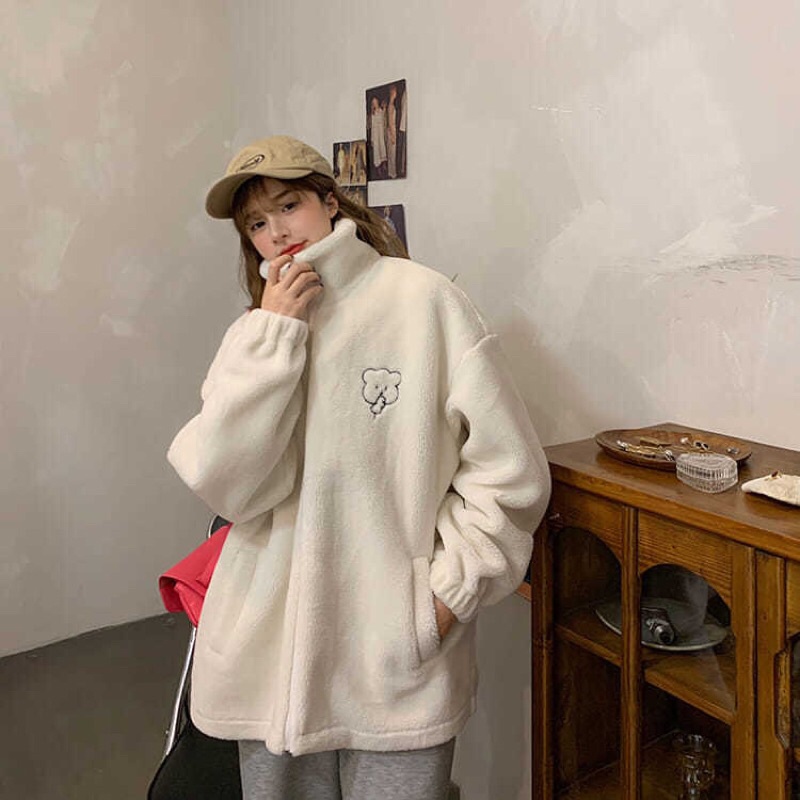 ÁO KHOÁ LÔNG THÊU CÚN TAY CHUN | BigBuy360 - bigbuy360.vn