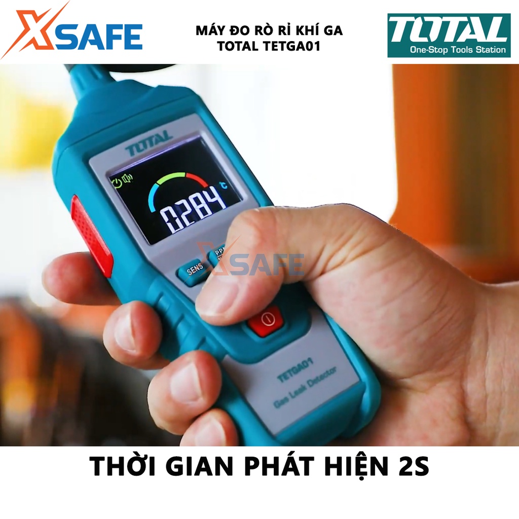 Máy đo rò rỉ khí gas kỹ thuật số Total TETGA01 | thiết bị phát hiện rò khí gas, phạm vi 0 ~ 9999ppm (metan) - chính hãng