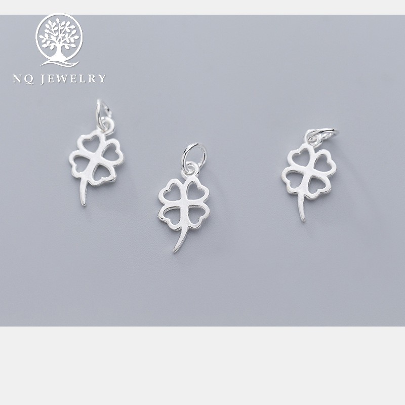 Charm bạc hình cỏ 4 lá mặt treo - NQ Jewelry